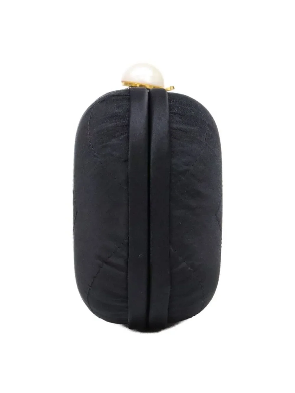 Chanel Vintage Pearl Satin Clutch With Crystal Tassel